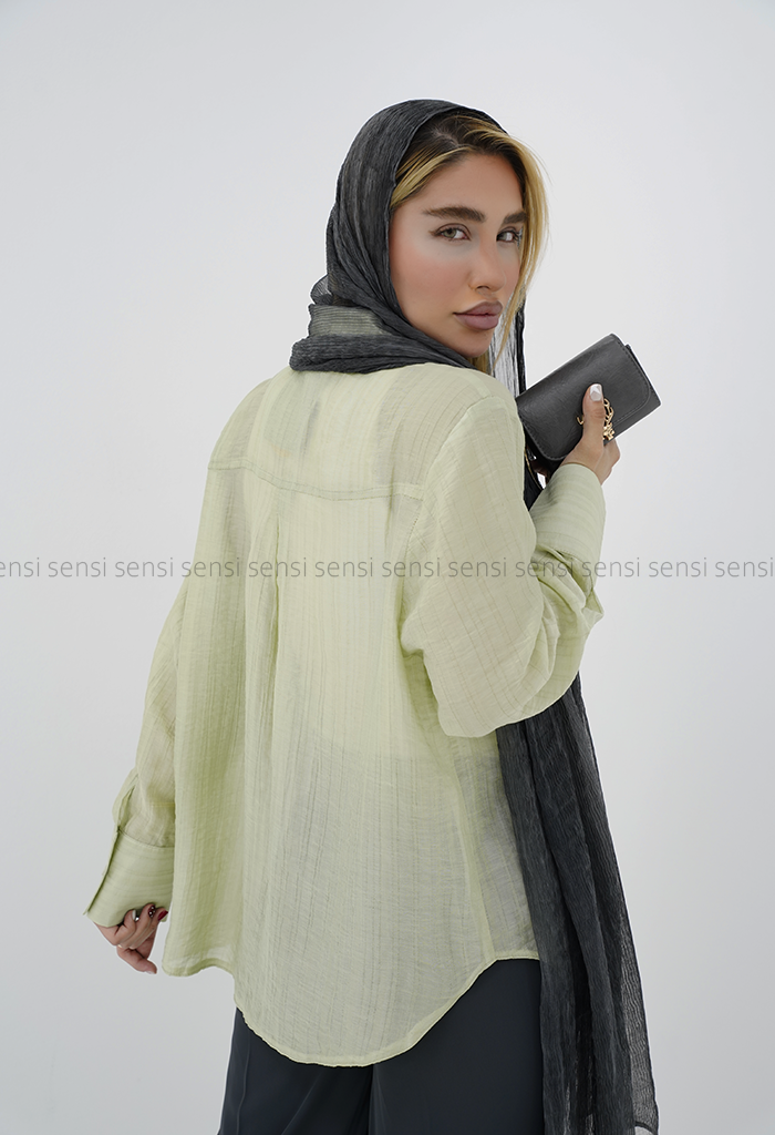شومیز زنانه شیشه ای راه راه کد1006021